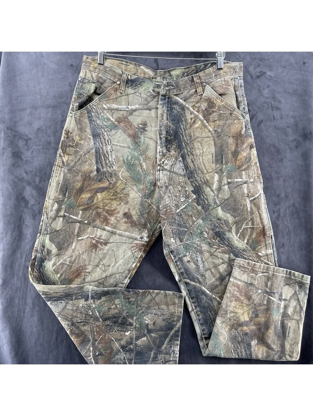 VTG Wrangler Pro Gear Realtree Camo Carpenter Pants Men 38x32 Hunting USA